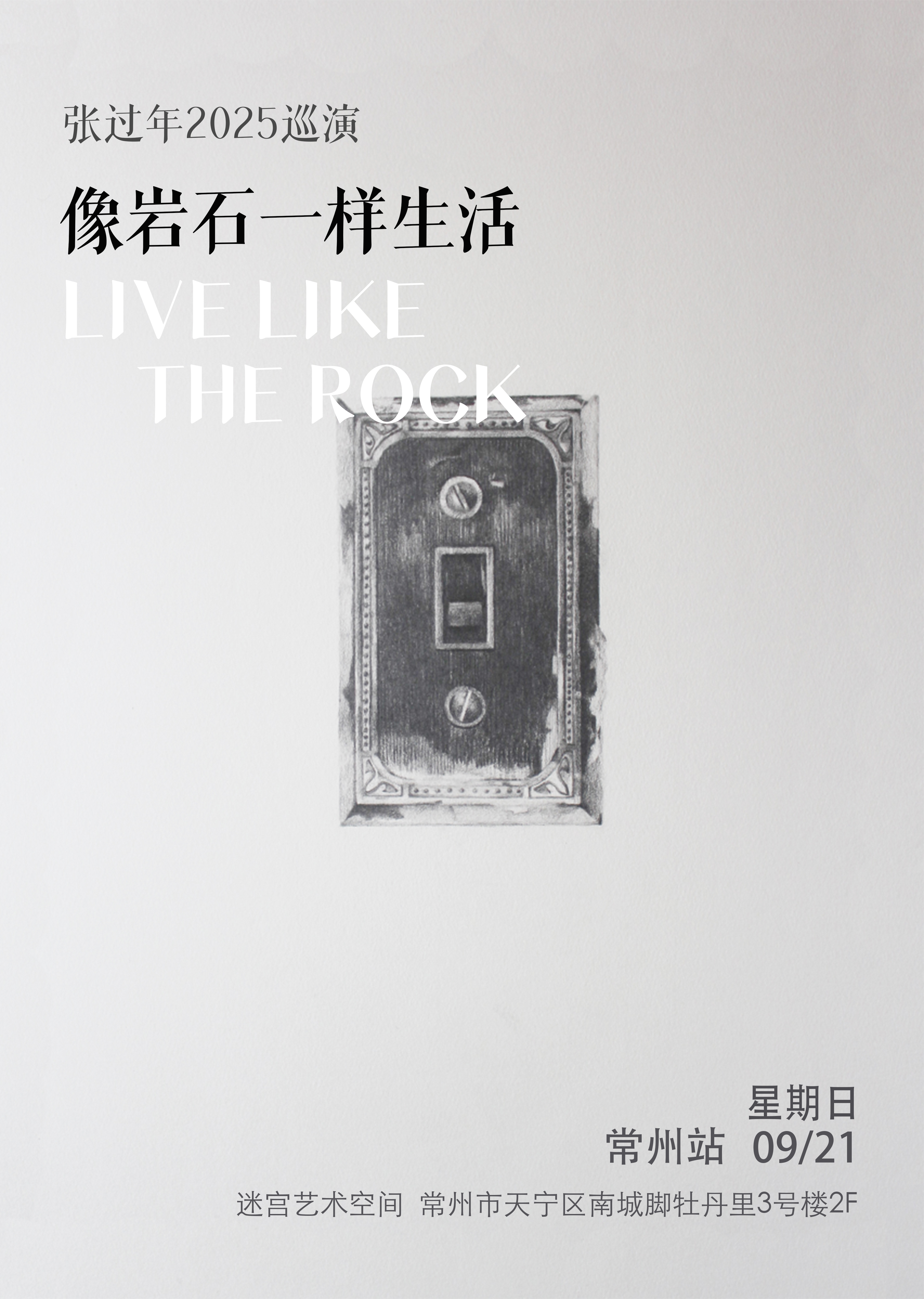 【常州站】张过年 2025「像岩石一样生活」巡演 常州站
