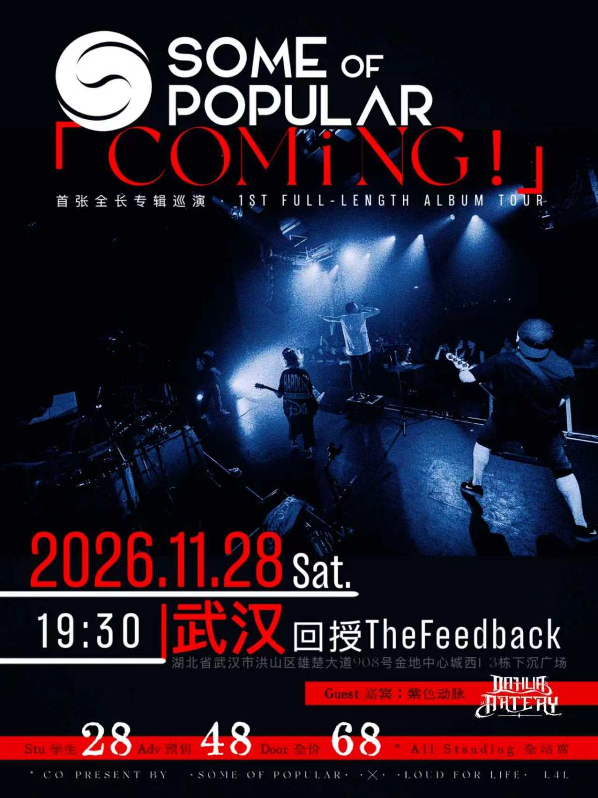 SOME OF POPULAR「COMiNG!」首张专辑巡演 武汉站海报